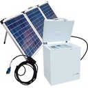 Solar Powered Chest Freezer Off Grid Deep Freezer with Solar Panels Battery for Farm Fishing Camping