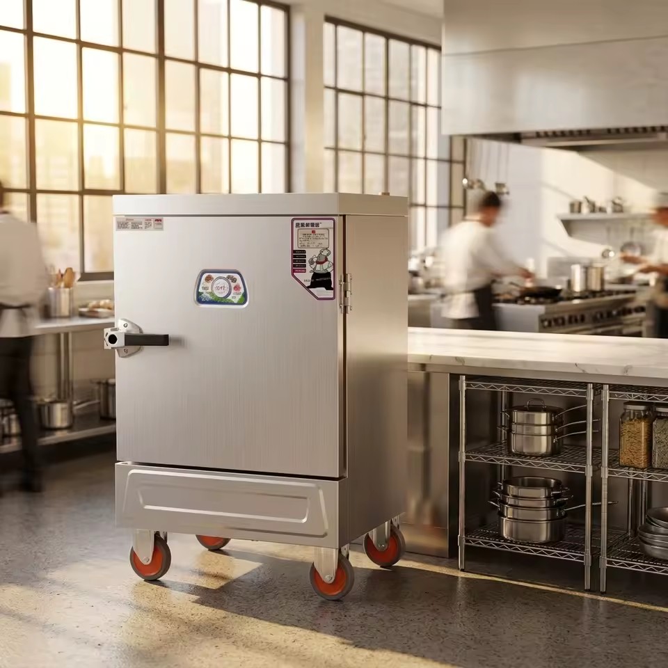 4-Layer Commercial Electric Stainless Steel Food Steaming Cart 600W Energy Saving Small Rice Cooker for Cafe