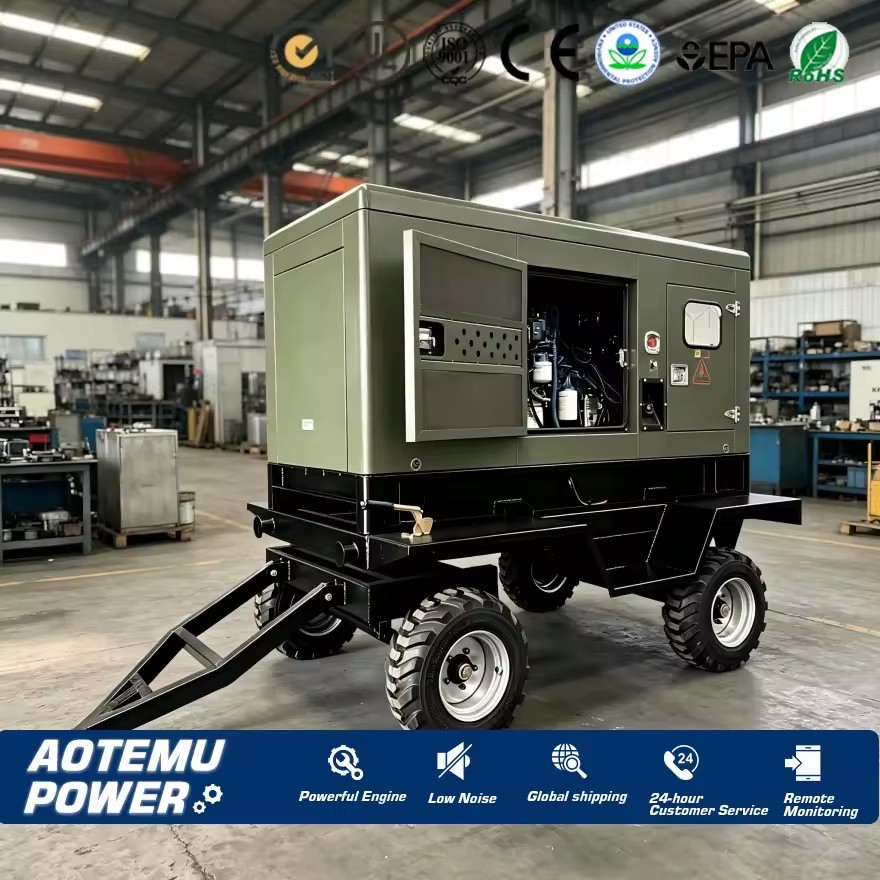 Manufacturers Trailer Diesel Generator 100KVA/80KW Diesel Generators Water Cooling Silent Diesel Generator Electric