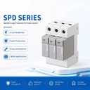 3P DC 1500V 20kA/40kA T2 SPD Surge Protective Device, Copper Plastic for Solar PV Lightning Protection, YST-D6
