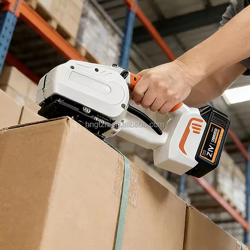 Lightweight Handheld Bundling Machine with 4000mAh Rechargeable Lithium Battery for 9-19mm PP PET Tape
