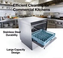 Stable Power Commercial Counter Dishwasher 304 Stainless Steel 40 Baskets/Hour 3000-5000W 1 Year Warranty for Kitchen