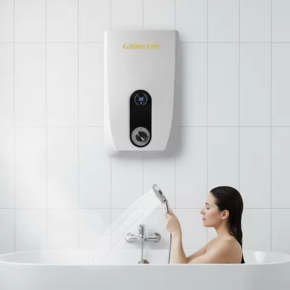 Most Popular Mini 220-240V 5.5kw Smart Built in Booster Pump Tankless Electric Water Heater