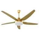 Luxury 56-inch BLDC Energy Saving Golden Ceiling Fan 5-Speed Remote Control Timing Ceiling Hanging Fan with Integrated LED Light