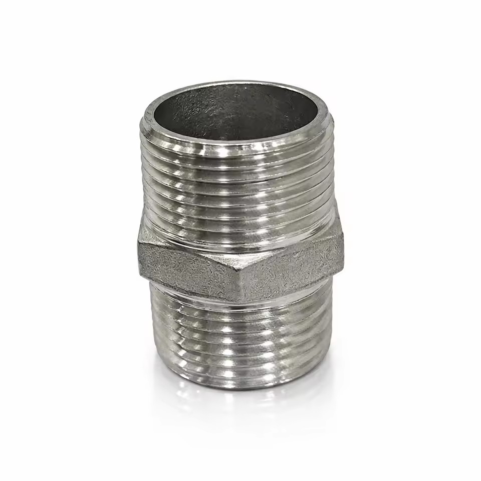 Reducing Hex Nipple 3/4" X 1/2" Threaded BSPT/BSPP/NPT Stainless Steel Low Pressure Pipe Fittings