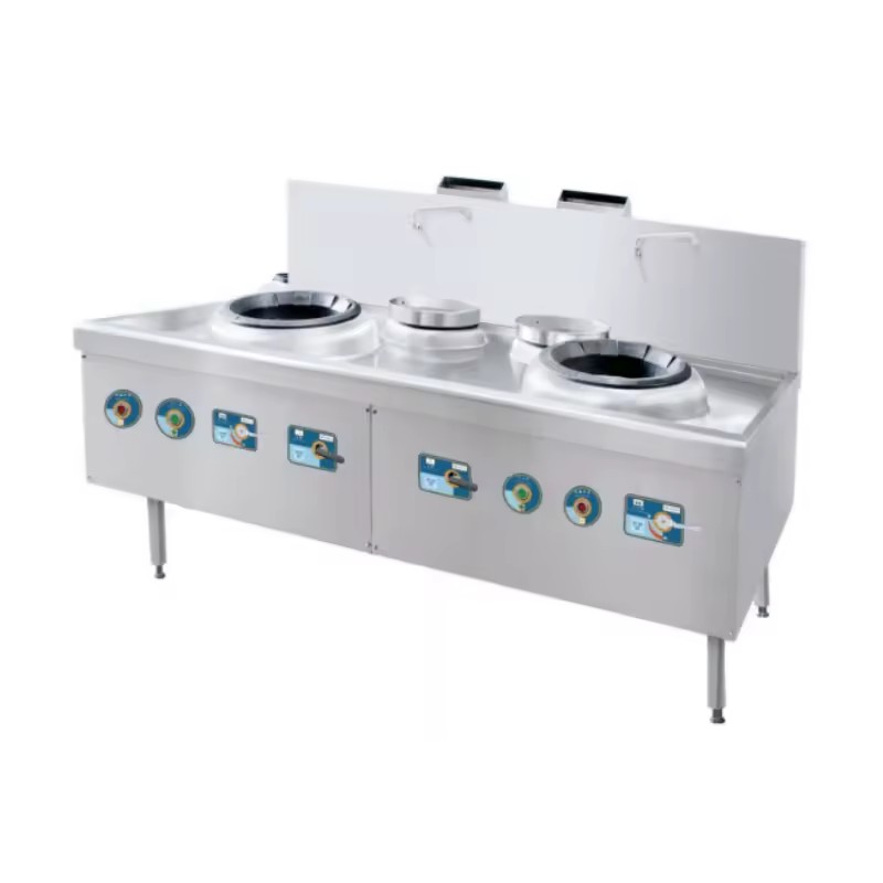 Commercial Stainless Steel GAS-FIRED Chinese Wok Range Energy Saving High Efficiency New Cooking Equipment
