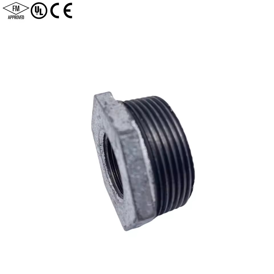 Malleable Iron Zinc Plated Round NPT Thread High Pressure Corrosion-resistant Reducing Bushing for Pipe Connecting DN15-DN300