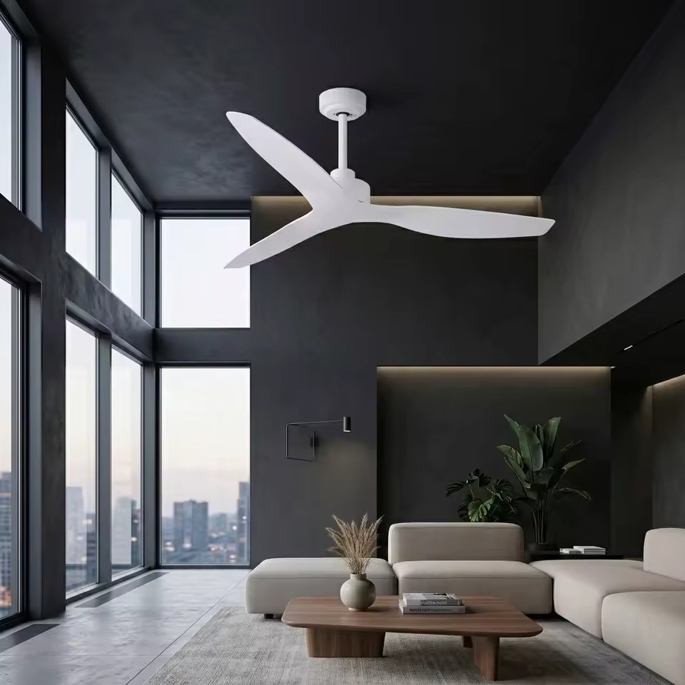 52 Inch Modern Ceiling Fan with ABS 3 Blades Energy-Saving Reversible BLDC Motor 6-speed Remote Control for All-Season Use