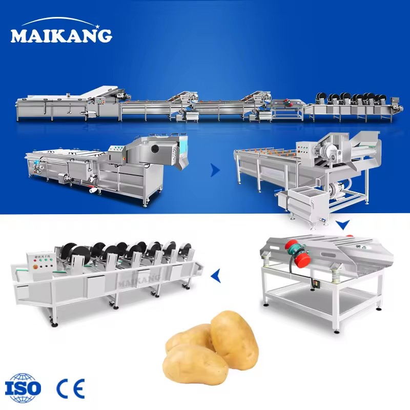 Energy-Saving Cleaning Blanching and Cooling Line for Poultry Bean Vegetable Potato Chips and French Fries