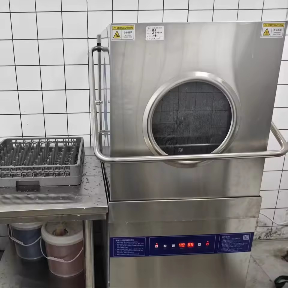 Industrial Restaurant Dishwasher Machine Automatic Stainless Steel High Temperature Energy for Hotel Kitchen Hood Dishwasher