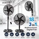 Heavy Duty 17.9-Inch Plastic Remote Control Adjustable Height Energy Efficient Oscillating Industrial Electric Standing Fan