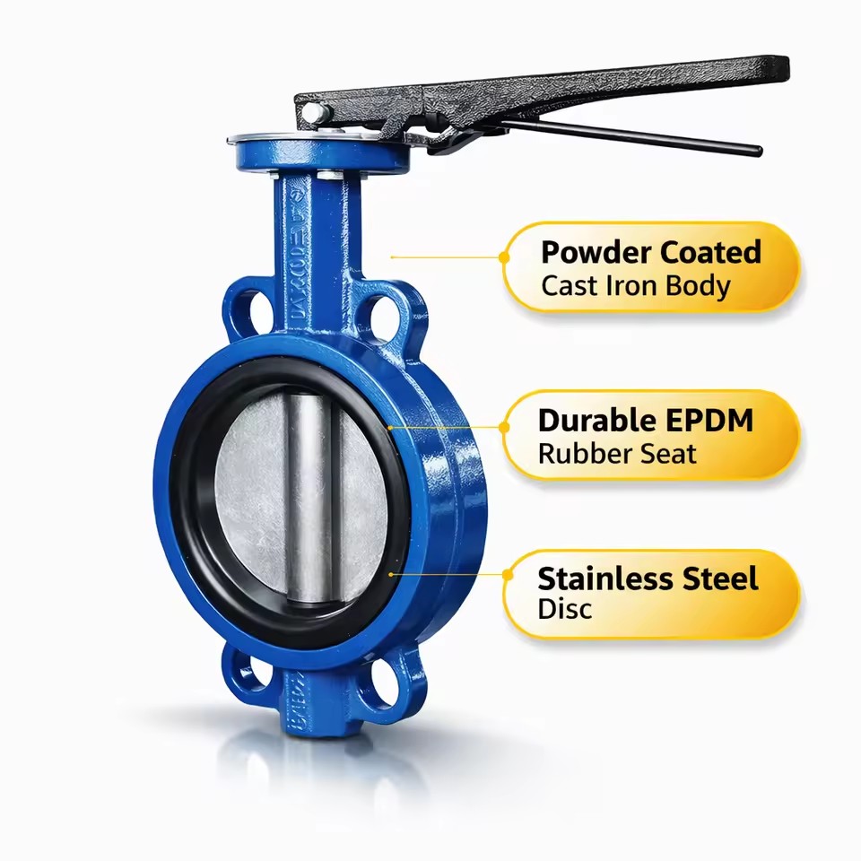 Reliable Cast Iron Manual Butterfly Valves ISO9001 Certified for Water Gas Systems Precise Flow Regulation 2in-40in Port