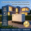 10kW Home Gas Generator Natural Gas LPG Dual Fuel Automatic Backup Easy Install 200 Hours Oil Change