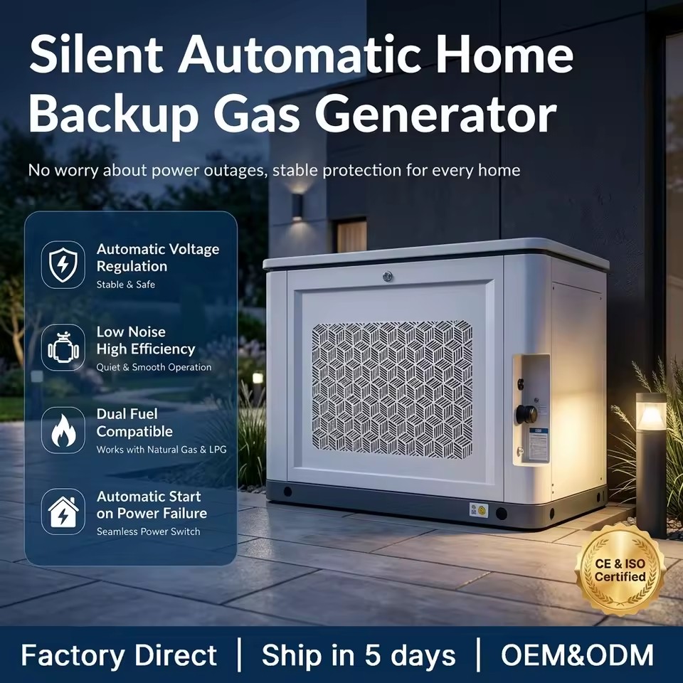 18kW / 22kVA Home Gas Generator Dual Fuel NG LPG Auto Start 500H Full Load Tested Easy Installation 3-in-1 Stand
