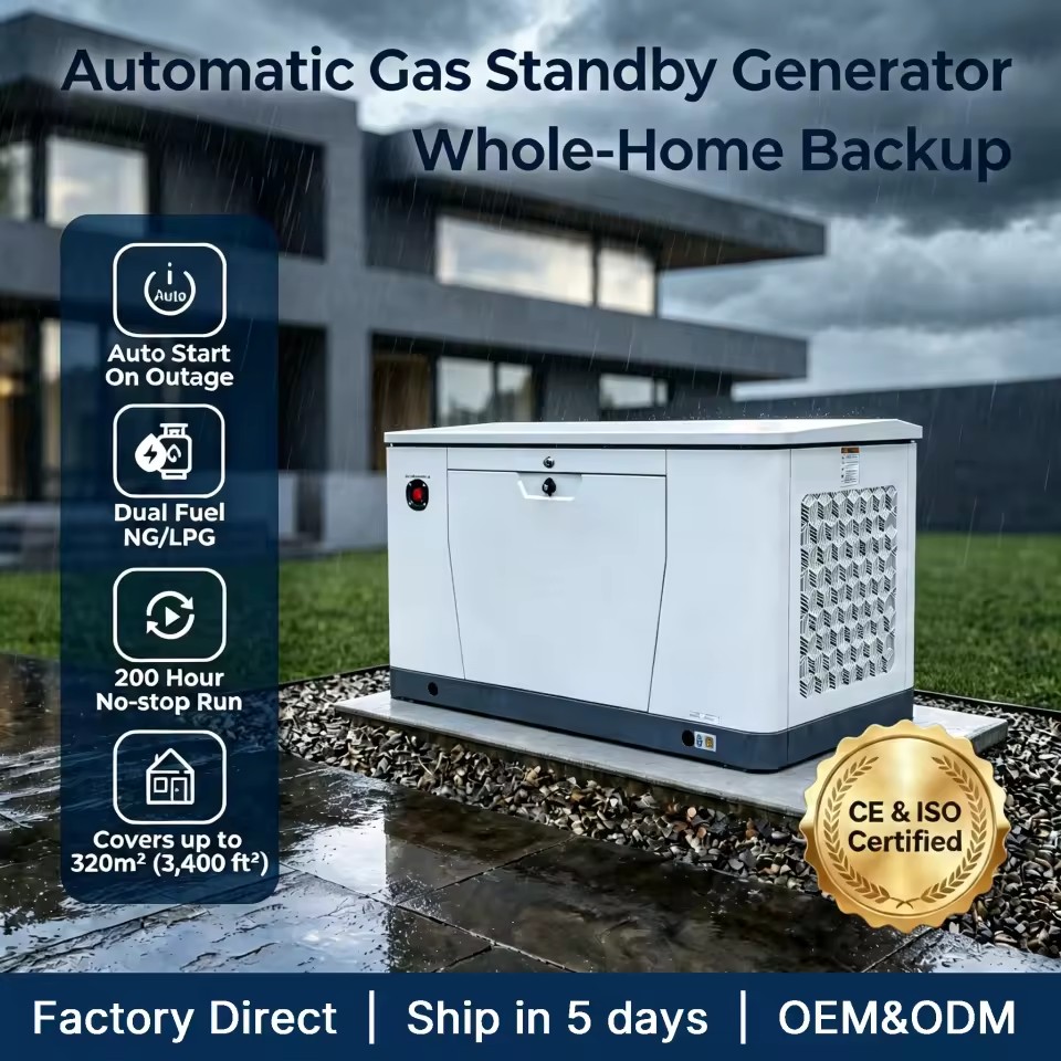 18kW / 22kVA Natural Gas LPG Generator with Liquid Cooled Design and 96H Salt Spray Protection