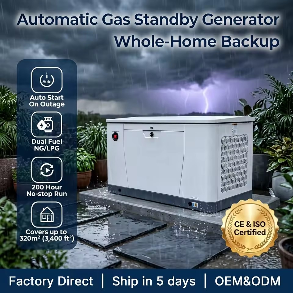24kW / 30kVA Three Phase Liquid Cooled Standby Gas Generator Natural Gas LPG Easy Installation Auto Start