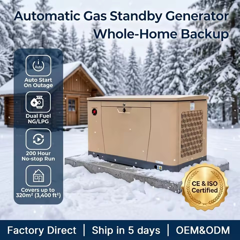 24kW / 30kVA Three Phase Liquid Cooled Gas Generator NG LPG Auto Start Multi Scene Installation Design