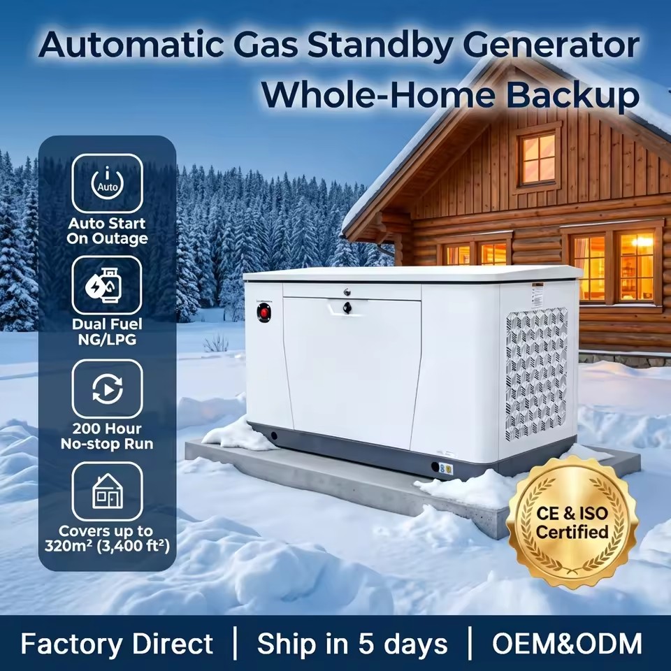 ApexGen 24kW / 30kVA Three Phase Home Backup Generator Liquid Cooled Natural Gas LPG Automatic Power Supply