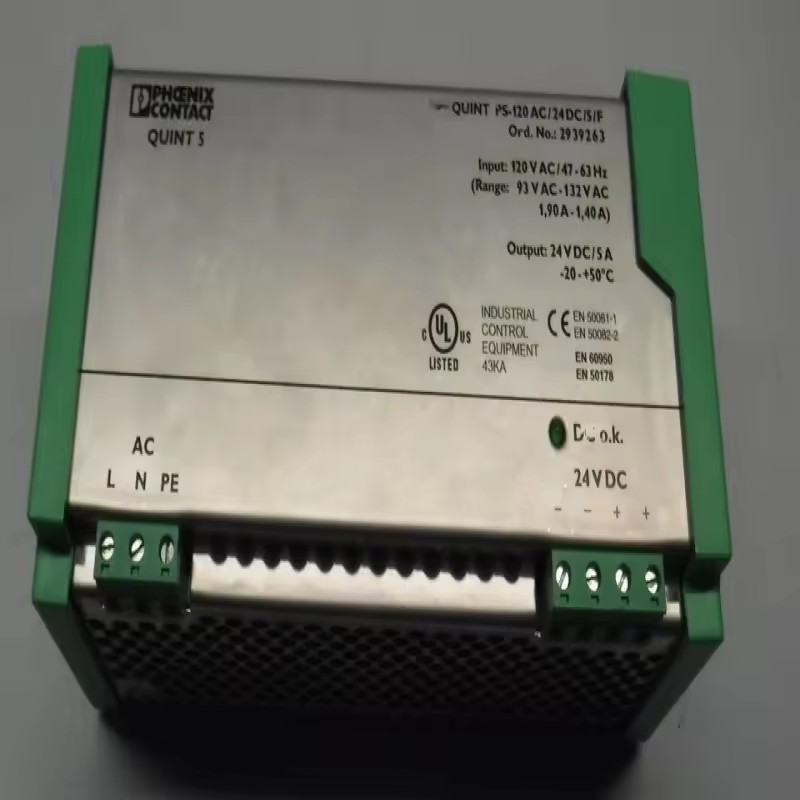 Plc Suitable for Quint 5 PS-120AC/24DC/5/F 24VDC 5AMP Output 93-132 VAC Input Bulk Supply