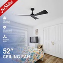 1stshine OEM/ODM Indoor 110-240V DC Motor 6 Speeds Black Plastic Blades Smart Ceiling Fan Without Light