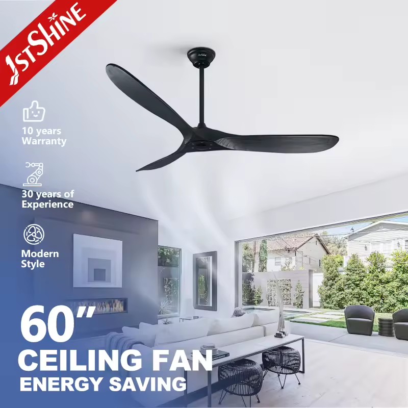 1stshine Solid Wood Homestead Quiet TUYA Wifi Reversible Blades OEM/ODM Factory Sale Voice Control Ceiling Fan