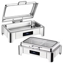 9L RectangleCommercial Electric Food Warmer Stainless Steel Buffet Chafing Dish with Touch Control for Catering Banquet AndHotel