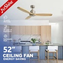 1stshine 52 Inches Contemporary Low Watt Efficient Energy Saving Wood Blade Ceiling Fan Without Light
