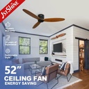 1stshine 52 Inches Popular Flush Mounted Reversible Remote Control Low Timer Function Ceiling Fan No Light