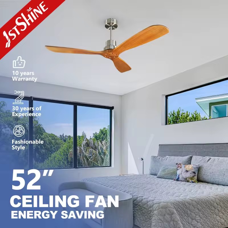 1stshine 52 inches Wood Blade Reversible DC Motor 6 Speeds Remote Control 3 Blades Smart Ceiling Fan