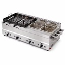 Custom Heavy Duty Gas Stainless Steel Double Press Chicken Frame Griddle 2 Pots Noise Reduction Commercial Equipment