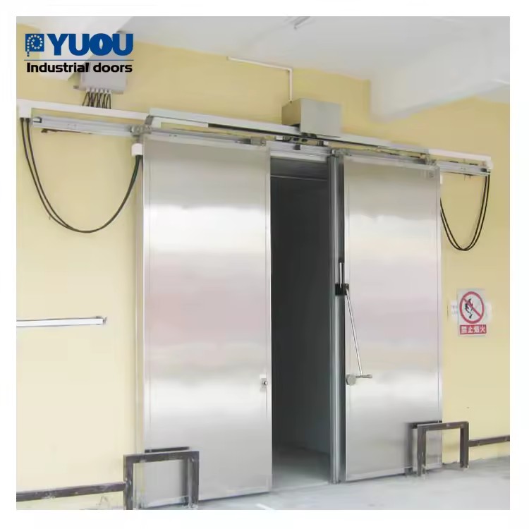 Industrial Cold Room Door System Freestanding Electric Design Featuring Manual Sliding and Hinged Panels for Custom Platform