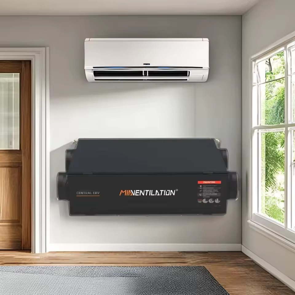 1000CMH 588CFM Bidirectional Flow Ventilation Low Noise High Efficiency air Heat Recovery ERV HRV Unit With Anti-mold Core