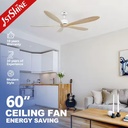 1stshine Solid Wood European Style Energy Saving Voice Assistant Powerful Airflow Reversible Blades Ceiling Fan With Remote