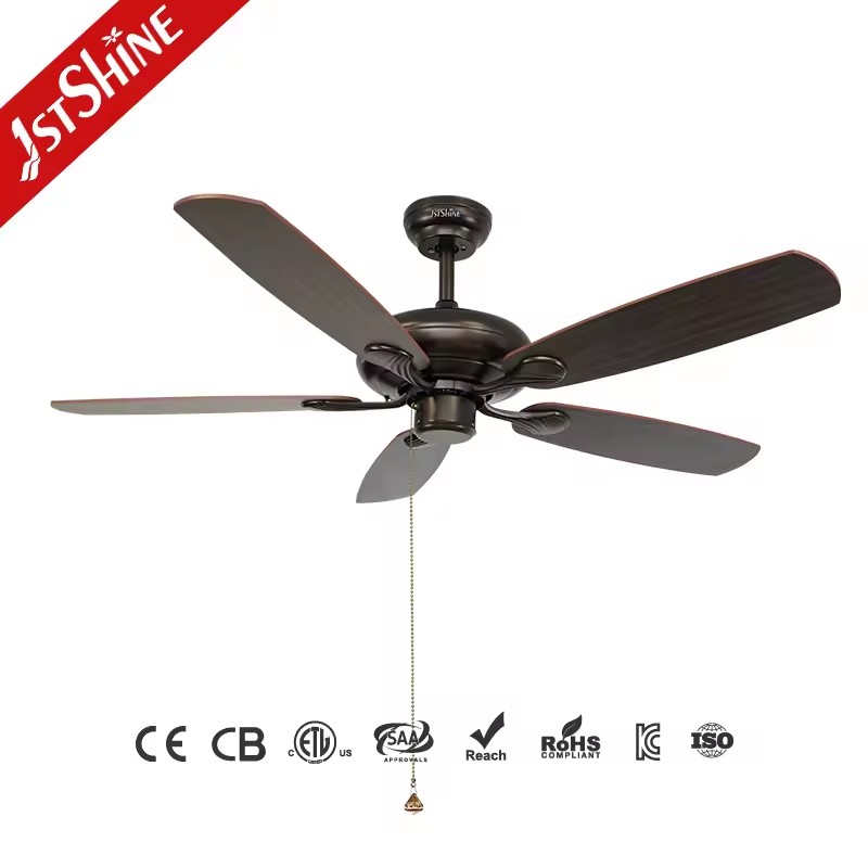 1stshine 52 Inches Classical Simple Home AC Motor Pull Chain Control 3 Speeds Durable Quality Eco Friendly Ceiling Fan