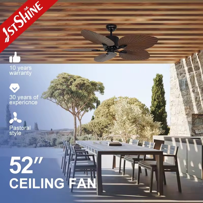 1stshine 5 Blades Classical Energy Saving Home Decor Low Power Consumption TUYA Wifi Smart APP Control Eco Friendly Ceiling Fan