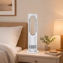 AZ588PRO 2IN1 PTC COOL HEAT LEAFLLESS TOWER FAN DC MOTOR LCD REMOTE 75DEG SWING DESK FLOOR BSCI 17YRS SAFE MUTE FACTORY
