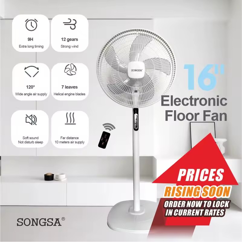 SKD/CKD Silent Oscillating Pedestal Fan 5 Blade Wide Angle Remote Control Standing Cooling Floor Electric Fan for Home Office
