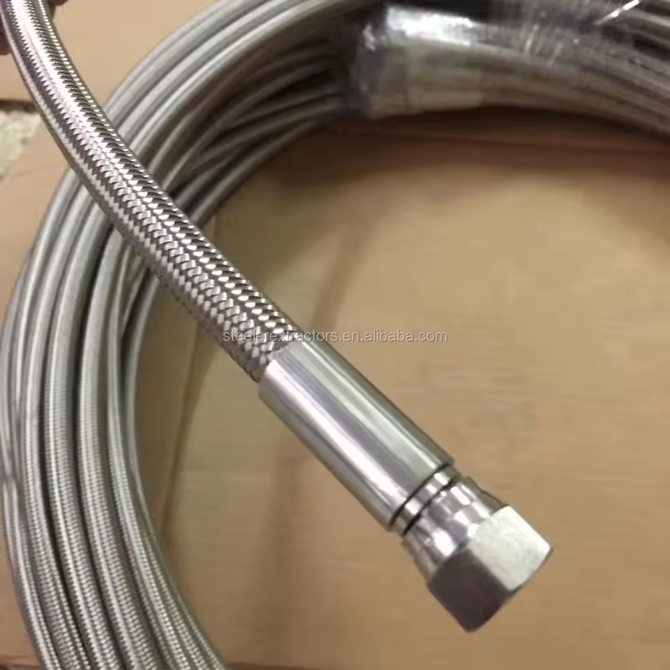 Food Grade Helix Tube High Temp PTFE Tube High Temperature Resistant 1/2" PTFE JIC Braided Hose