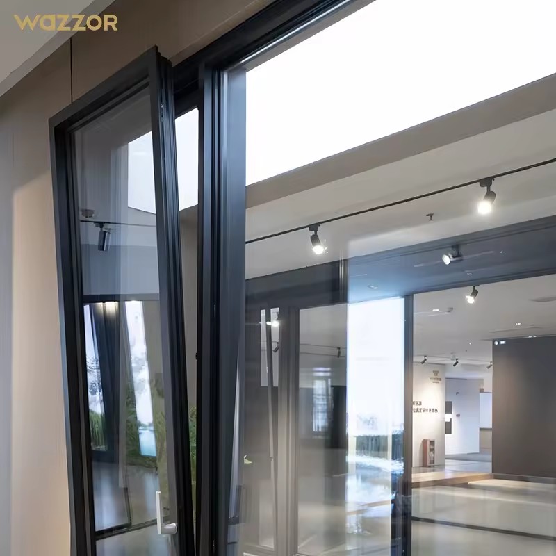 Wazzor Factory Direct Sell Custom Home Villa Energy Saving Windows Sound Insulation Aluminum Window Waterproof Casement Window