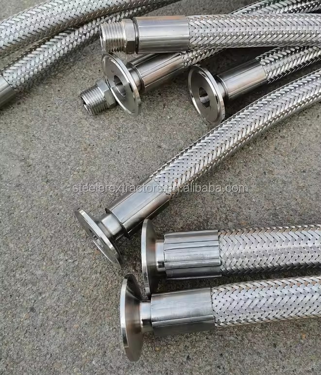 SS304 Wire Braided PTFE Braided Flexible Metal Hose with JIC Female Ends