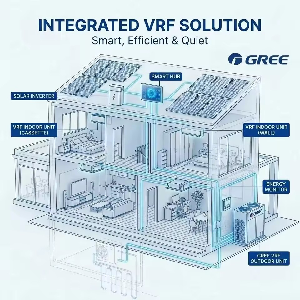 Gree WiFi Smart 4 Zone Multi Split Air Conditioner with Energy Saving Mode