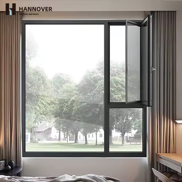 Aluminum Casement Window Swing Integrated Mosquito Screen Double Glazed Thermal Break Dustproof Insect Proof Energy Apartment