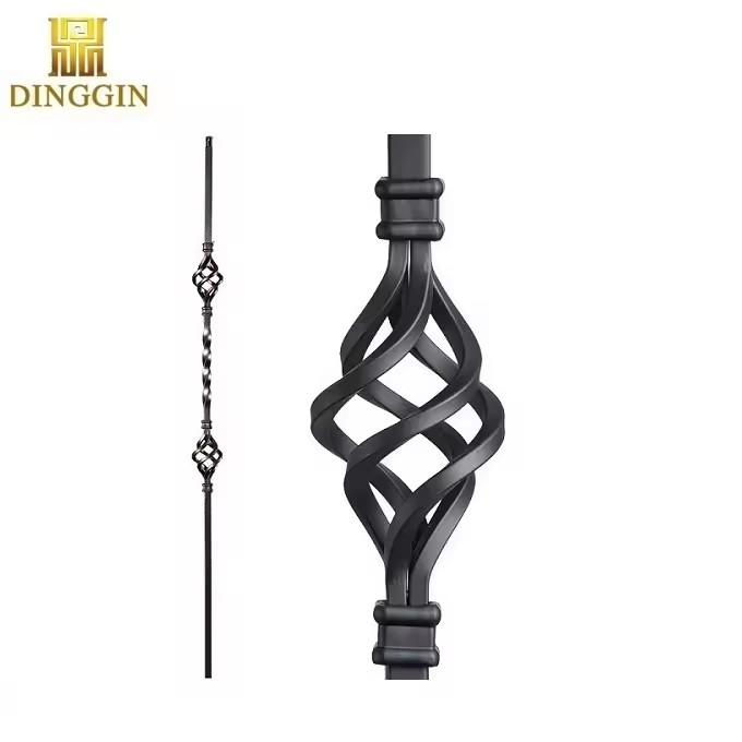 Easy Installation Iron Stair Railing Parts Wrought Baluster Modern Style Iron Baluster