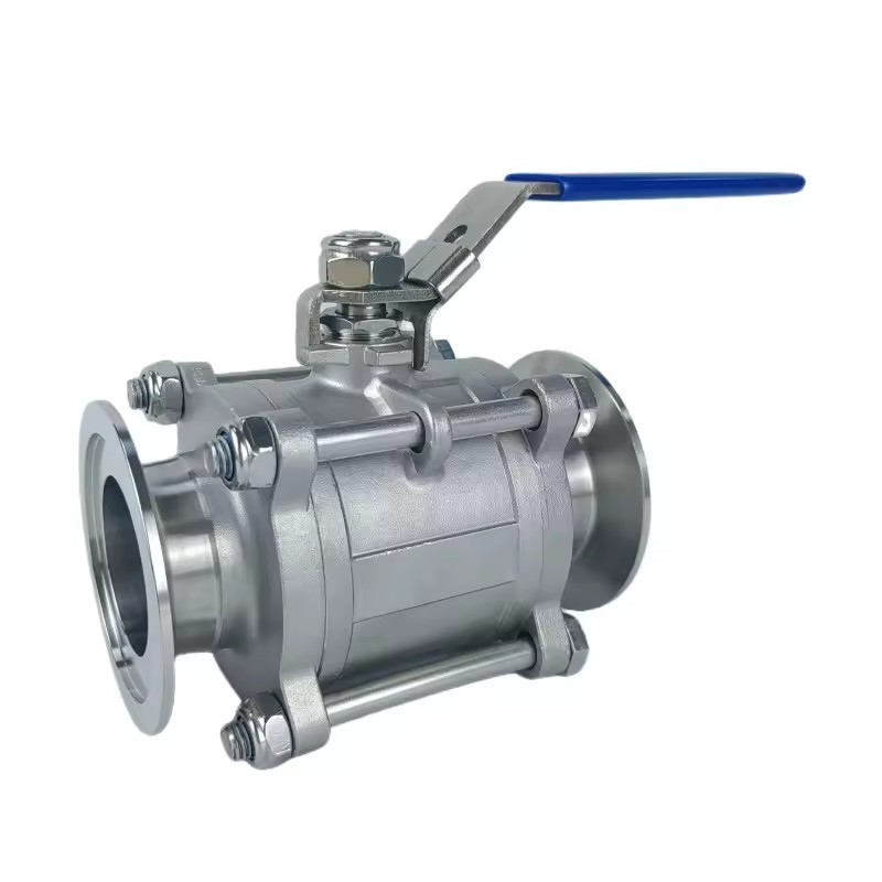 Sanitary Stainless Steel 3-pc Vacuum Manual Ball Valve FK63/80/100