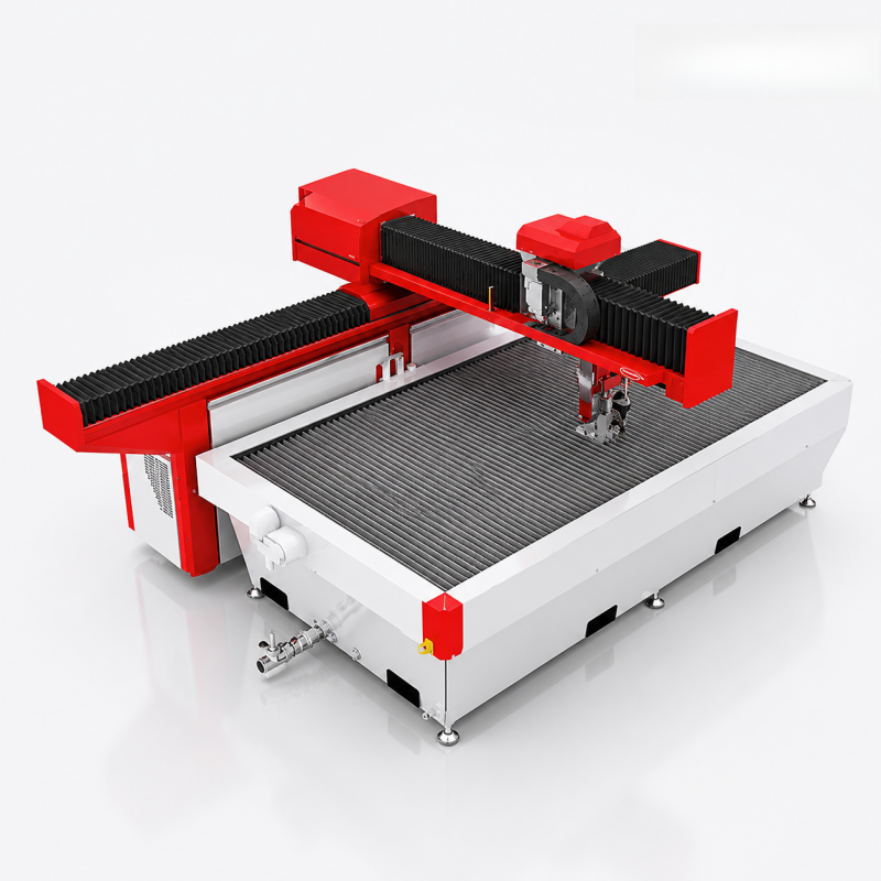 High Pressure Intensifier Pump Robust-Built 5 Axis AC Tilting Head Waterjet Cutting Machine for Marble Processing