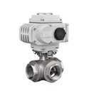 Electric L-Port Female Threaded Ball Valve with ISO5211 Mounting Pad for Water HVAC Control Applications OEM