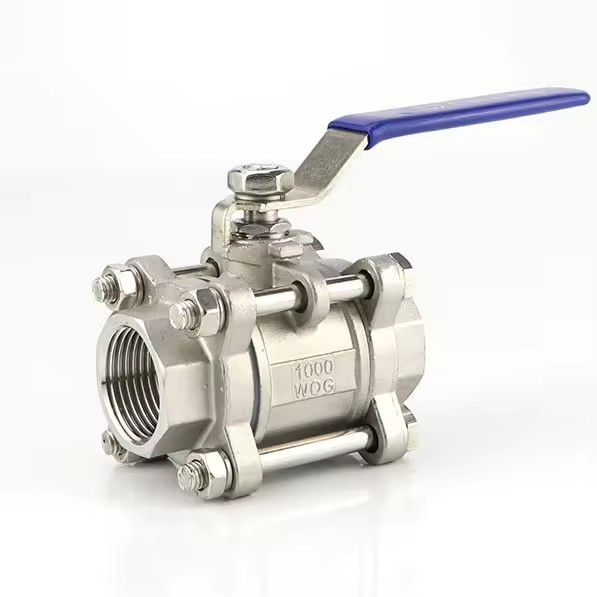 304 Stainless Steel Three Piece Ball Valve Internal Thread Manual Screw Ball Valve
