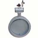 Waste Gas Treatment Regulator Valve Double Flanged Pneumatic Stainless Steel 304 316 Ventilation Butterfly Valve