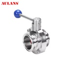 AULANS Manufacturer Hydraulic Sanitary Butterfly Valve Tri-Clamp Pressure Clamp for Beverages Water Treatment Cosmetics