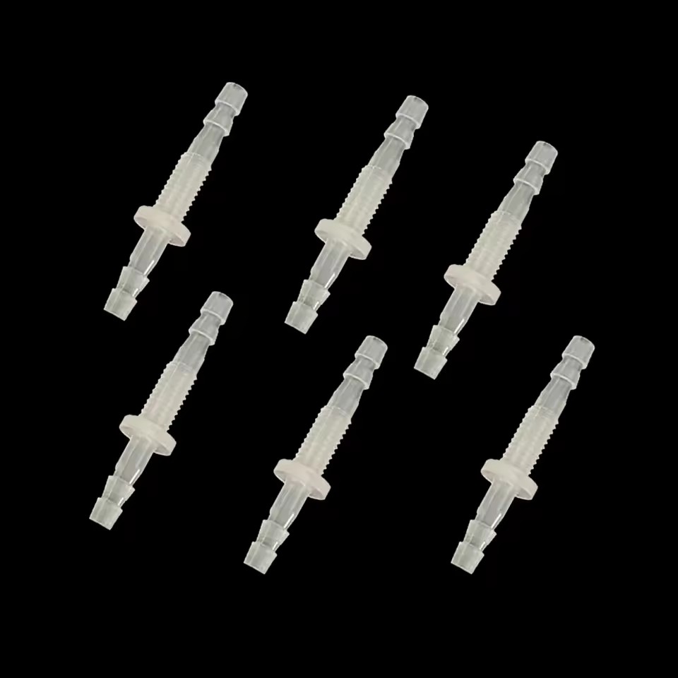PP Plastic Bulkhead Barb Connector Straight Union Panel Mount Fitting Thru-Wall Joiner Air Water Tubing Pipe Hose Cutting Low